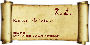 Kasza Líviusz névjegykártya
