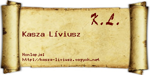 Kasza Líviusz névjegykártya