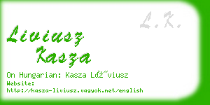 liviusz kasza business card